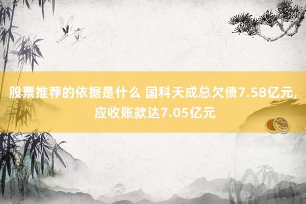 股票推荐的依据是什么 国科天成总欠债7.58亿元, 应收账款达7.05亿元