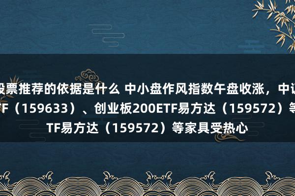 股票推荐的依据是什么 中小盘作风指数午盘收涨，中证1000指数ETF（159633）、创业板200ETF易方达（159572）等家具受热心