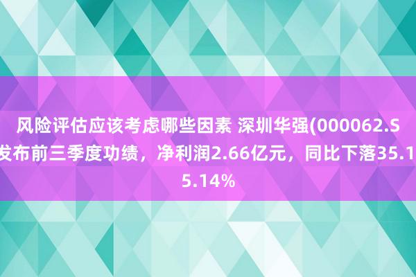 风险评估应该考虑哪些因素 深圳华强(000062.SZ)发布前三季度功绩，净利润2.66亿元，同比下落35.14%