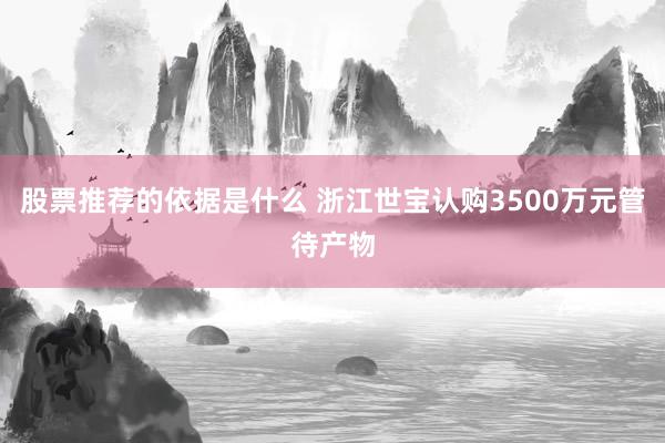 股票推荐的依据是什么 浙江世宝认购3500万元管待产物