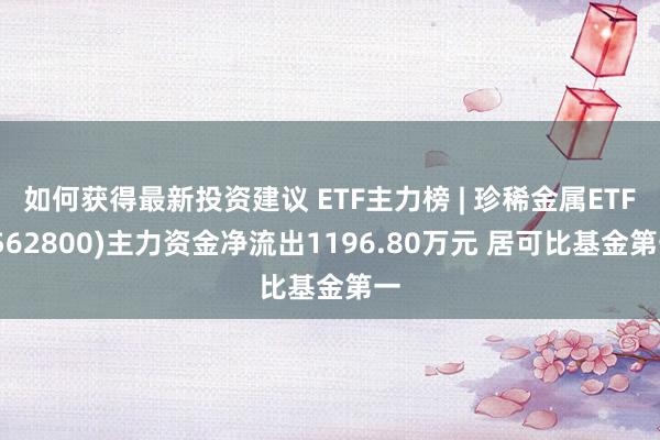 如何获得最新投资建议 ETF主力榜 | 珍稀金属ETF(562800)主力资金净流出1196.80万元 居可比基金第一