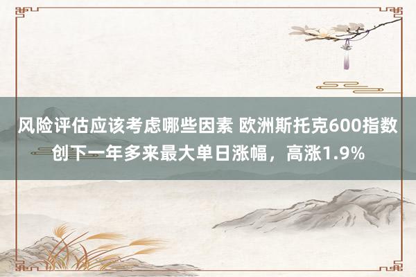 风险评估应该考虑哪些因素 欧洲斯托克600指数创下一年多来最大单日涨幅，高涨1.9%