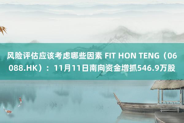 风险评估应该考虑哪些因素 FIT HON TENG（06088.HK）：11月11日南向资金增抓546.9万股