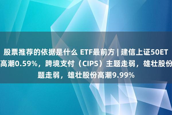 股票推荐的依据是什么 ETF最前方 | 建信上证50ETF(510800)高潮0.59%，跨境支付（CIPS）主题走弱，雄壮股份高潮9.99%