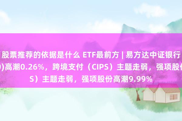 股票推荐的依据是什么 ETF最前方 | 易方达中证银行ETF(516310)高潮0.26%，跨境支付（CIPS）主题走弱，强项股份高潮9.99%