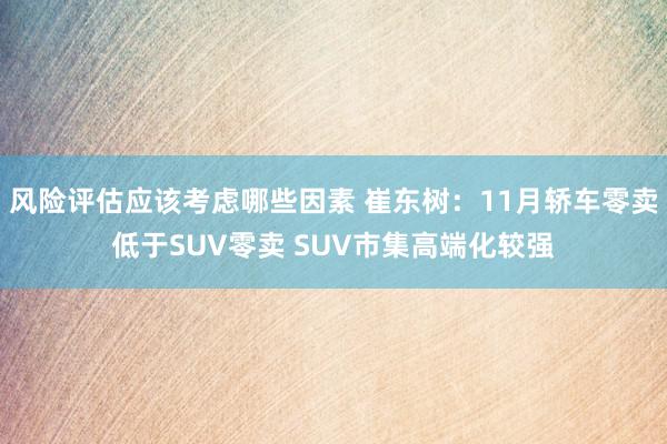 风险评估应该考虑哪些因素 崔东树：11月轿车零卖低于SUV零卖 SUV市集高端化较强