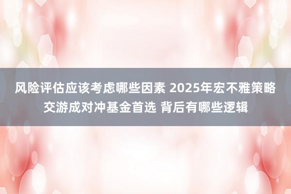 风险评估应该考虑哪些因素 2025年宏不雅策略交游成对冲基金首选 背后有哪些逻辑