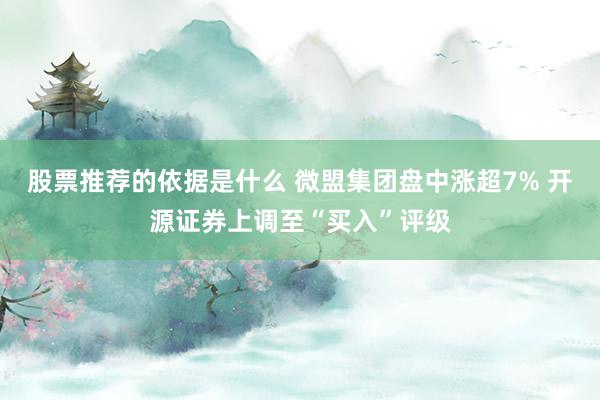 股票推荐的依据是什么 微盟集团盘中涨超7% 开源证券上调至“买入”评级