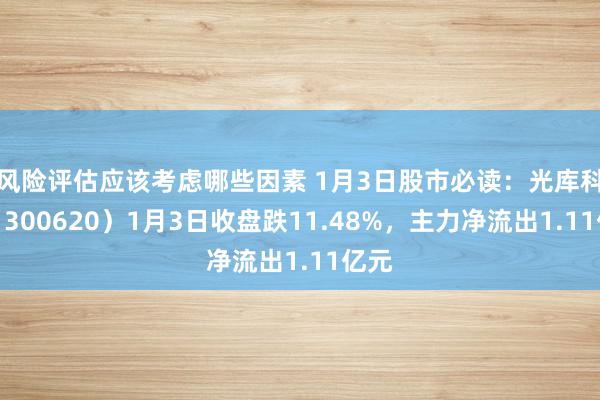 风险评估应该考虑哪些因素 1月3日股市必读：光库科技（300620）1月3日收盘跌11.48%，主力净流出1.11亿元