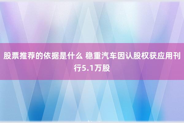 股票推荐的依据是什么 稳重汽车因认股权获应用刊行5.1万股