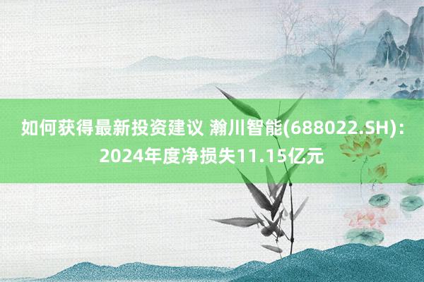 如何获得最新投资建议 瀚川智能(688022.SH)：2024年度净损失11.15亿元