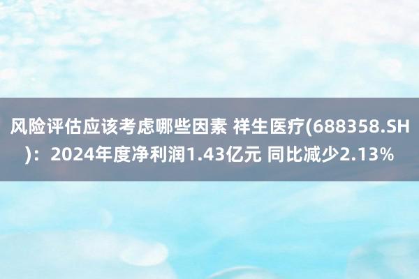 风险评估应该考虑哪些因素 祥生医疗(688358.SH)：2024年度净利润1.43亿元 同比减少2.13%