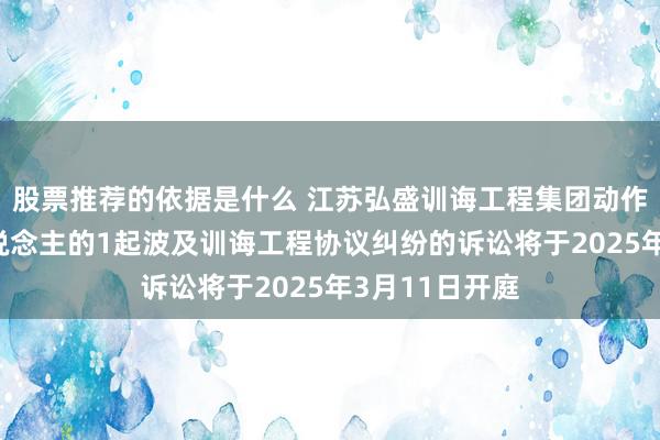 股票推荐的依据是什么 江苏弘盛训诲工程集团动作原告/上诉东说念主的1起波及训诲工程协议纠纷的诉讼将于2025年3月11日开庭